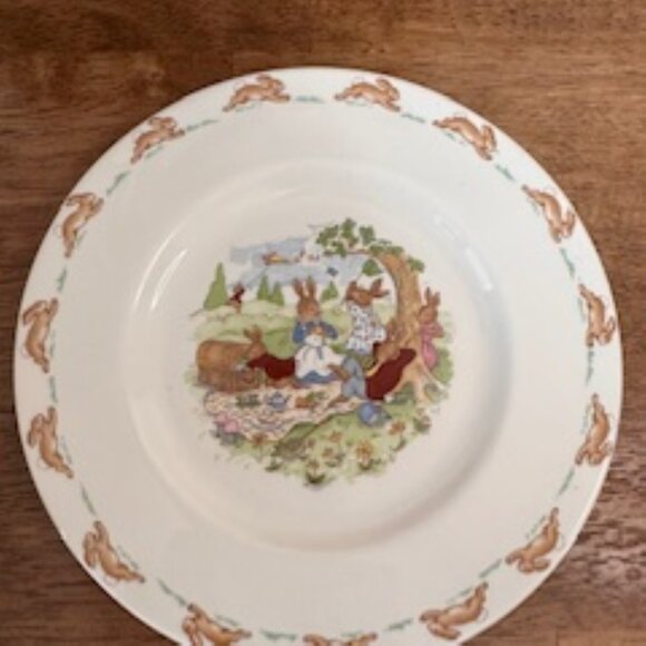 Royal Doulton Bunnykins 3 Piece Nursery Set Vintage Porcelain Dish Set with Box - Picture 4 of 8